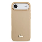 Apple iPhone 17 Air Kılıf Lacoste Orjinal Lisanslı M-safe Şarj Özellikli PU Deri Tasarımlı Karışık Monogram Desenli Kapak