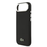 Apple iPhone 17 Air Kılıf Lacoste Orjinal Lisanslı M-safe Şarj Özellikli PU Pike Desenli Standlı Metal Logolu Kapak