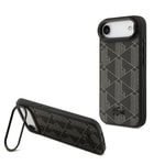 Apple iPhone 17 Air Kılıf Lacoste Orjinal Lisanslı M-safe Şarj Özellikli Standlı PU Deri Karışık Monogram Desenli Kapak