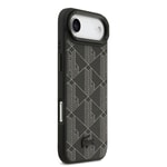 Apple iPhone 17 Air Kılıf Lacoste Orjinal Lisanslı M-safe Şarj Özellikli Standlı PU Deri Karışık Monogram Desenli Kapak