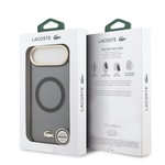 Apple iPhone 17 Air Kılıf Lacoste Orjinal Lisanslı M-safe Şarj Özellikli Gold Timsah Logolu Buzlu Kapak