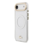 Apple iPhone 17 Air Kılıf Lacoste Orjinal Lisanslı M-safe Şarj Özellikli Gold Timsah Logolu Buzlu Kapak