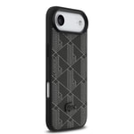 Apple iPhone 17 Air Kılıf Lacoste Orjinal Lisanslı M-safe Şarj Özellikli PU Deri Tasarımlı Kartlıklı Karışık Monogram Desenli Kapak