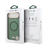 Apple iPhone 17 Air Kılıf Lacoste Orjinal Lisanslı M-safe Şarj Özellikli Gold Timsah Logolu Buzlu Kapak