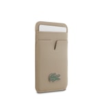 Apple iPhone 17 Air Kılıf Lacoste Orjinal Lisanslı M-safe Şarj Özellikli PU Pike Desenli Metal Logolu Kartlıklı Kapak