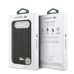 Apple iPhone 17 Air Kılıf Lacoste Orjinal Lisanslı M-safe Şarj Özellikli PU Deri Tasarımlı Karışık Monogram Desenli Kapak