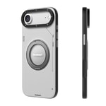 Apple iPhone 17 Air Kılıf M-safe Şarj Özellikli 360 Derece Standlı Basit Mat Deri Desenli Youngkit Tech Leather Serisi Kapak