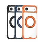 Apple iPhone 17 Air Kılıf M-safe Şarj Özellikli Parmak Ring Standlı Airbag Tasarımlı Mutural Obsidian Serisi Kapak