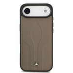 Apple iPhone 17 Air Kılıf Mercedes Benz Orjinal Lisanslı M-safe Şarj Özellikli Dokulu Desenli Deri Kapak
