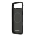 Apple iPhone 17 Air Kılıf Mercedes Benz Orjinal Lisanslı M-safe Şarj Özellikli Şeritli Yıldız Desenli Metal Logolu Deri Kapak