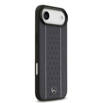 Apple iPhone 17 Air Kılıf Mercedes Benz Orjinal Lisanslı M-safe Şarj Özellikli Şeritli Yıldız Desenli Metal Logolu Deri Kapak