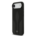 Apple iPhone 17 Air Kılıf Mercedes Benz Orjinal Lisanslı M-safe Şarj Özellikli Dokulu Desenli Deri Kapak