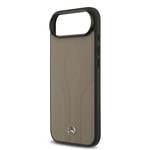 Apple iPhone 17 Air Kılıf Mercedes Benz Orjinal Lisanslı M-safe Şarj Özellikli Dokulu Desenli Deri Kapak