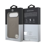 Apple iPhone 17 Air Kılıf Mercedes Benz Orjinal Lisanslı M-safe Şarj Özellikli Hakiki Deri Nostaljik Yıldız Dizayn Kapak