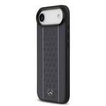 Apple iPhone 17 Air Kılıf Mercedes Benz Orjinal Lisanslı M-safe Şarj Özellikli Şeritli Yıldız Desenli Metal Logolu Deri Kapak