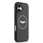 Apple iPhone 17 Kılıf Aston Martin Orjinal Lisanslı M-safe Şarj Özellikli Karbon Fiber Kapak