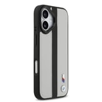 Apple iPhone 17 Kılıf BMW Orjinal Lisanslı M-safe Şarj Özellikli Deri Arka Yüzey Metal Logolu Delikli Şerit Tasarımlı Kapak