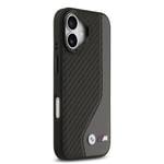 Apple iPhone 17 Kılıf BMW Orjinal Lisanslı M-safe Şarj Özellikli Metal BMW ve M Logolu PU Karbon Tasarımlı Kapak