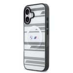 Apple iPhone 17 Kılıf BMW Orjinal Lisanslı M-safe Şarj Özellikli Metal Kamera Butonlu Yatay Şeritli M Dizayn Kapak
