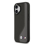 Apple iPhone 17 Kılıf BMW Orjinal Lisanslı M-safe Şarj Özellikli Metal BMW ve M Logolu PU Karbon Tasarımlı Kapak