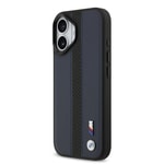 Apple iPhone 17 Kılıf BMW Orjinal Lisanslı M-safe Şarj Özellikli Deri Arka Yüzey Metal Logolu Delikli Şerit Tasarımlı Kapak