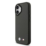 Apple iPhone 17 Kılıf BMW Orjinal Lisanslı M-safe Şarj Özellikli Karbon Fiber Metal Logolu Kapak