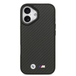 Apple iPhone 17 Kılıf BMW Orjinal Lisanslı M-safe Şarj Özellikli Karbon Fiber Metal Logolu Kapak