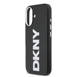 Apple iPhone 17 Kılıf DKNY Orjinal Lisanslı M-safe Şarj Özellikli PU Büyük Dikey Logolu Kapak