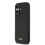 Apple iPhone 17 Kılıf DKNY Orjinal Lisanslı M-safe Şarj Özellikli 3D Yazılı Grid Pattern Kapak