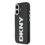 Apple iPhone 17 Kılıf DKNY Orjinal Lisanslı M-safe Şarj Özellikli PU Büyük Dikey Logolu Kapak