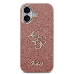 Apple iPhone 17 Kılıf Guess Orjinal Lisanslı 4G Büyük Metal Kamera Çerçeveli ve Logolu Glitter Kapak