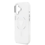 Apple iPhone 17 Kılıf Guess Orjinal Lisanslı M-safe Şarj Özellikli IML Baskılı Üçgen Logolu Metal Kamera Çerçeveli Kapak