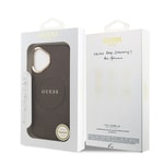 Apple iPhone 17 Kılıf Guess Orjinal Lisanslı M-safe Şarj Özellikli Sıcak Baskılı Yazı Logolu PU Deri Peony Kapak
