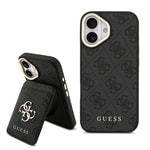 Apple iPhone 17 Kılıf Guess Orjinal Lisanslı M-safe Şarj Özellikli 4G Metal Büyük Logolu Kartlıklı Kapak