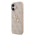Apple iPhone 17 Kılıf Guess Orjinal Lisanslı Gold Metal Kamera Çerçeveli 4G Desenli Metal Büyük 4G ve Yazı Logolu Kapak