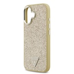 Apple iPhone 17 Kılıf Guess Orjinal Lisanslı M-safe Şarj Özellikli Metal Kamera Çerçeveli Üçgen Logolu Glitter Kapak