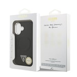 Apple iPhone 17 Kılıf Guess Orjinal Lisanslı M-safe Şarj Özellikli PU Deri Metal Kamera Çerçeveli Üçgen Logolu Kapak