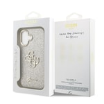 Apple iPhone 17 Kılıf Guess Orjinal Lisanslı 4G Büyük Metal Kamera Çerçeveli ve Logolu Glitter Kapak