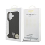 Apple iPhone 17 Kılıf Guess Orjinal Lisanslı M-safe Şarj Özellikli Metal Kamera Çerçeveli Üçgen Logolu Glitter Kapak