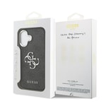 Apple iPhone 17 Kılıf Guess Orjinal Lisanslı Gümüş Metal Kamera Çerçeveli 4G Desenli Metal Büyük 4G ve Yazı Logolu Kapak