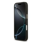 Apple iPhone 17 Kılıf Guess Orjinal Lisanslı M-safe Şarj Özellikli Grained Yazı ve Taşlı 4G Logolu Kapak