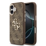 Apple iPhone 17 Kılıf Guess Orjinal Lisanslı Gold Metal Kamera Çerçeveli 4G Desenli Metal Büyük 4G ve Yazı Logolu Kapak