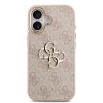 Apple iPhone 17 Kılıf Guess Orjinal Lisanslı Gold Metal Kamera Çerçeveli 4G Desenli Metal Büyük 4G ve Yazı Logolu Kapak