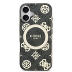 Apple iPhone 17 Kılıf Guess Orjinal Lisanslı M-safe Şarj Özellikli IML Peony ve 4G Desenli Klasik Logolu Kapak