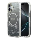 Apple iPhone 17 Kılıf Guess Orjinal Lisanslı M-safe Şarj Özellikli 4G Desenli Simli Silikon Kapak