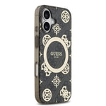 Apple iPhone 17 Kılıf Guess Orjinal Lisanslı M-safe Şarj Özellikli IML Peony ve 4G Desenli Klasik Logolu Kapak