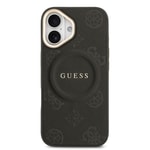 Apple iPhone 17 Kılıf Guess Orjinal Lisanslı M-safe Şarj Özellikli Sıcak Baskılı Yazı Logolu PU Deri Peony Kapak