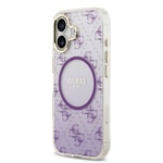 Apple iPhone 17 Kılıf Guess Orjinal Lisanslı M-safe Şarj Özellikli 4G Desenli Simli Silikon Kapak