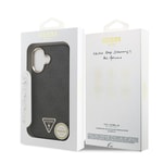 Apple iPhone 17 Kılıf Guess Orjinal Lisanslı M-safe Şarj Özellikli Gold Metal Kamera Çerçeveli Taşlı Üçgen Logo 4G Desenli Kapak