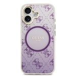 Apple iPhone 17 Kılıf Guess Orjinal Lisanslı M-safe Şarj Özellikli 4G Desenli Simli Silikon Kapak